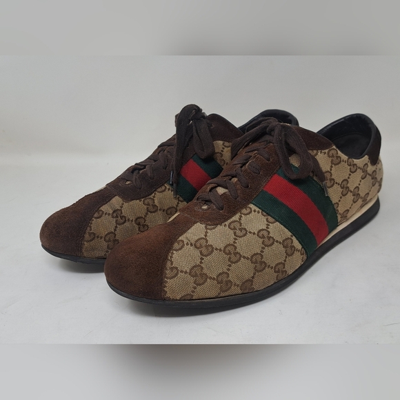 Gucci Other - Gucci Men's Shoes Sneakers Low GG Supreme Web Stripe Y2K Italy Size 10 US